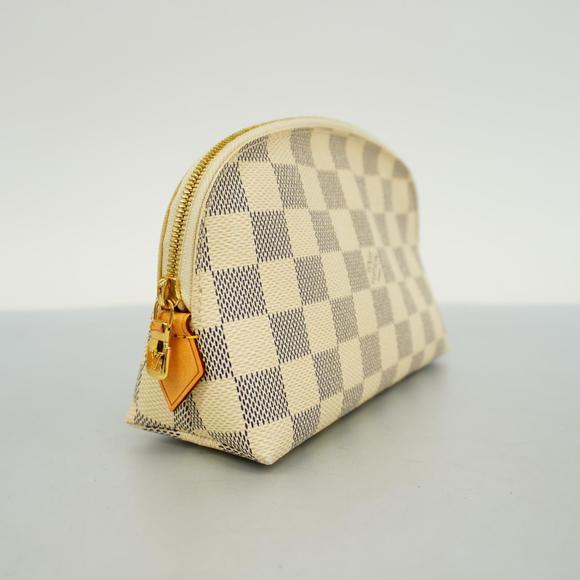 Louis Vuitton White Pochette PM Pouch Azur Damier - Picture 1 of 9